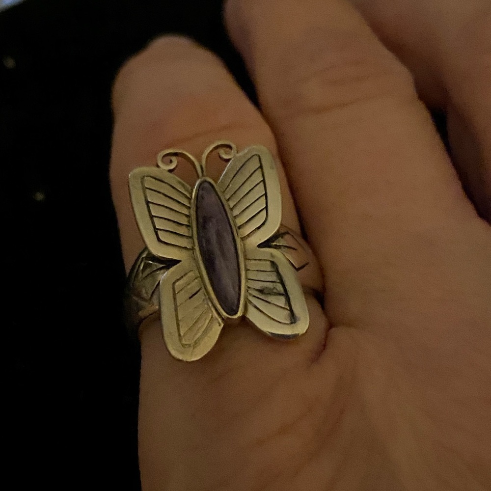 Butterfly silver ring